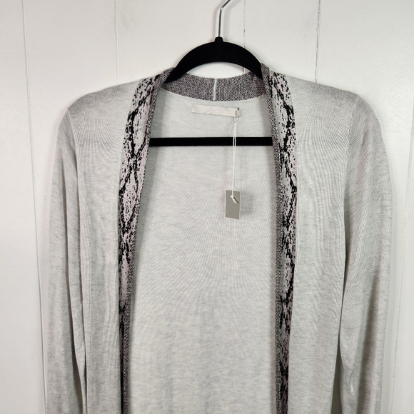 One Gray Day Lola Python Knit Long Duster Cardigan Sweater Snakeskin New NWT - Picture 3 of 10